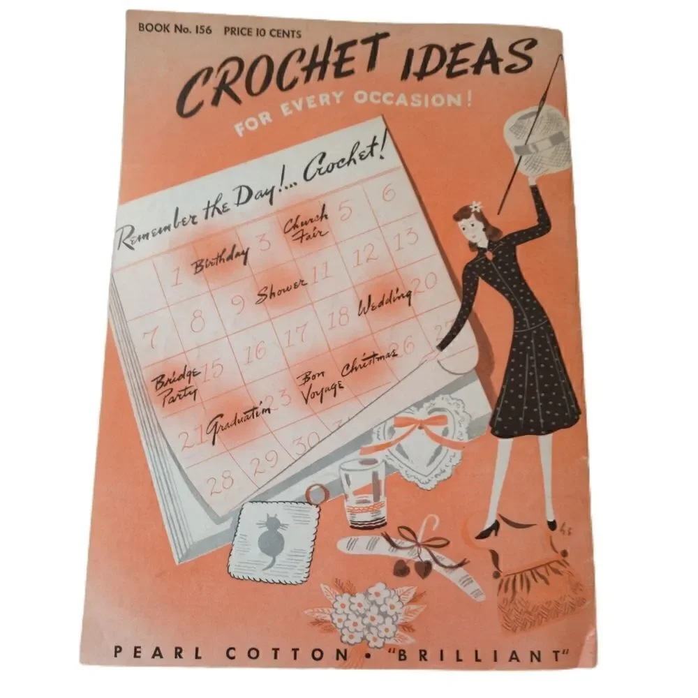 Vtg Crochet Ideas For Every Occasion Book # 156 1940 Ephemera Doily Ornaments‎